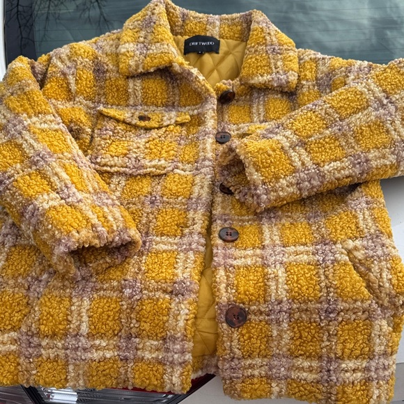 DRIFTWOOD Jackets & Blazers - DRIFTWOOD Yellow and Tan Plaid Teddy Jacket